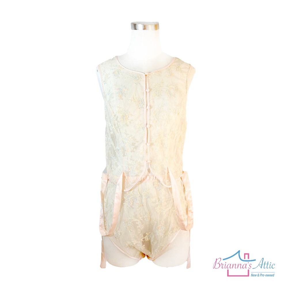 Victoria secret sexy lingerie flower embroidery on lace Light pink